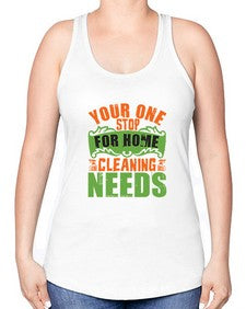 your one stop for home cleaning needs Style 493# - cleaner -Racerback Tank