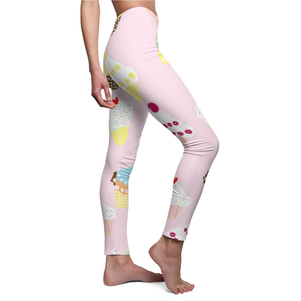 Cupcakes Print Casual Leggings - Blue