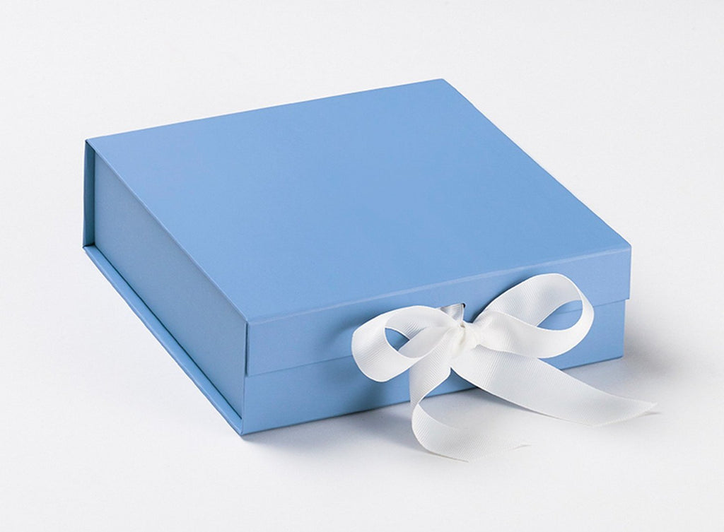 Will You Be My Best man? Proposal Box Light Blue w/ white Bow-  Border