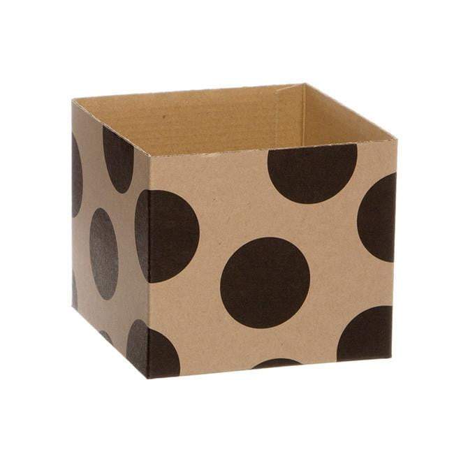 Kraft Mini Posy Box Polka Dots Black (13x12cmH)-Gift Box