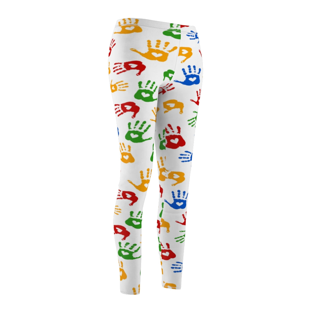 Colorful Hands with Hearts Leggings