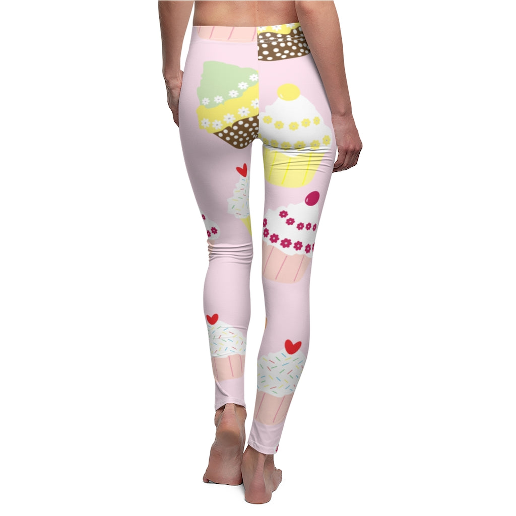 Cupcakes Print Casual Leggings - Blue