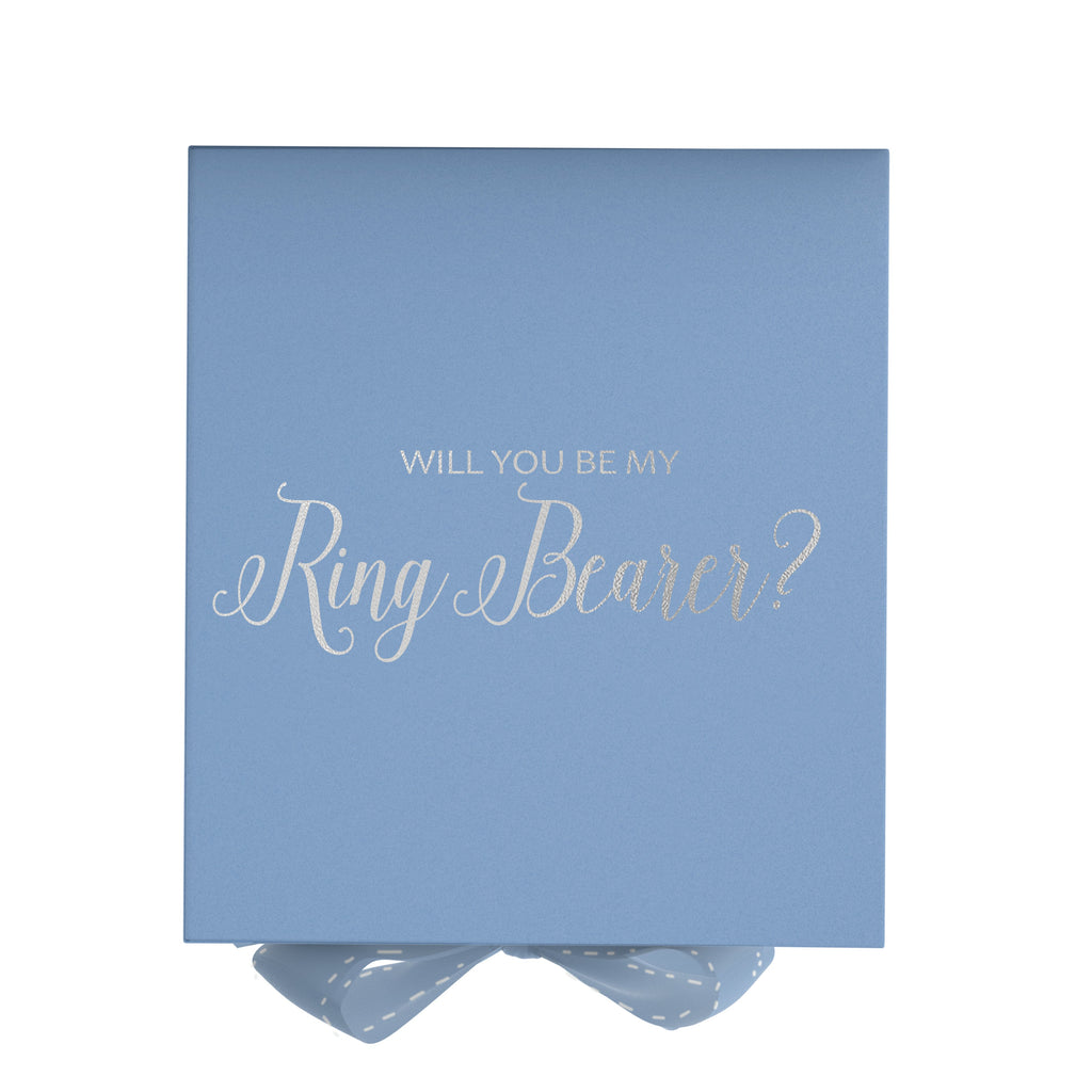 Will You Be My Ring Bearer? Proposal Box Light Blue - No Border