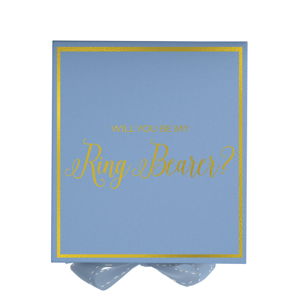 Will You Be My Ring Bearer? Proposal Box Light Blue -  Border