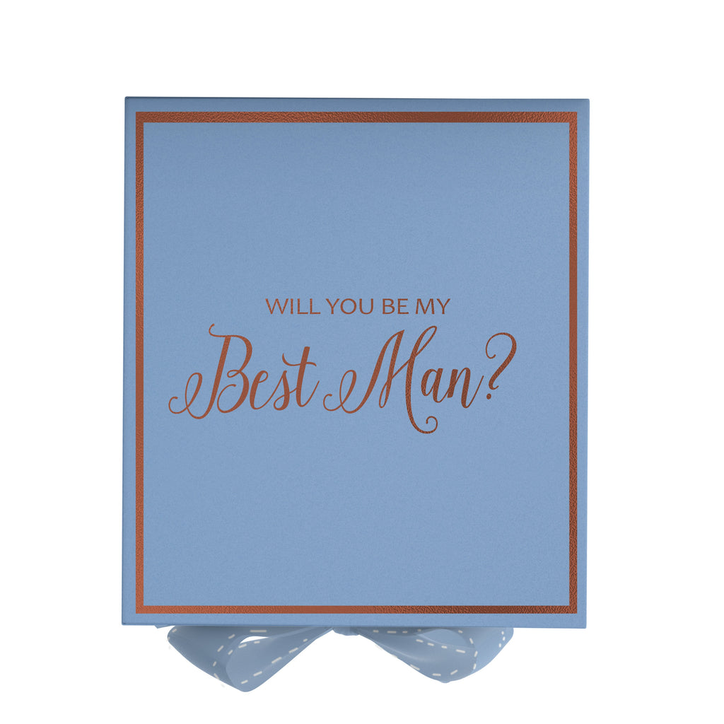 Will You Be My Best man? Proposal Box Light Blue -  Border