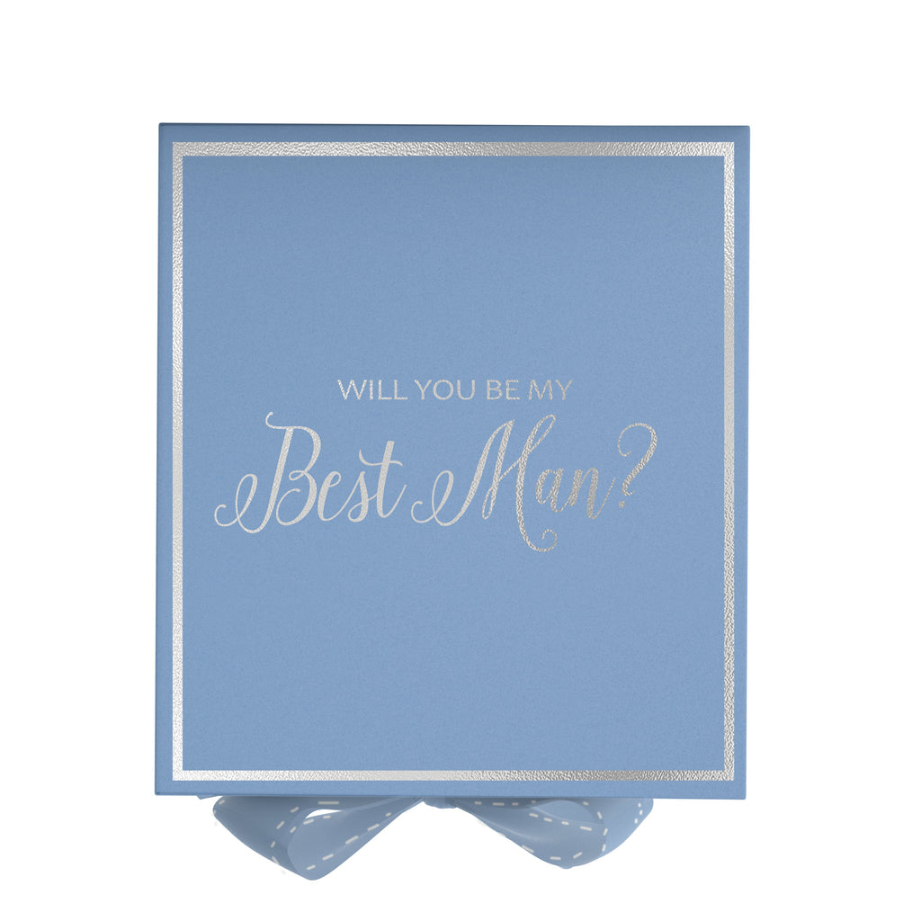 Will You Be My Best man? Proposal Box Light Blue -  Border