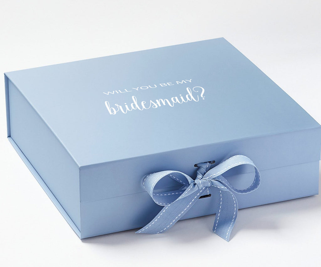 Will You Be My bridesmaid? Proposal Box Light Blue - No Border