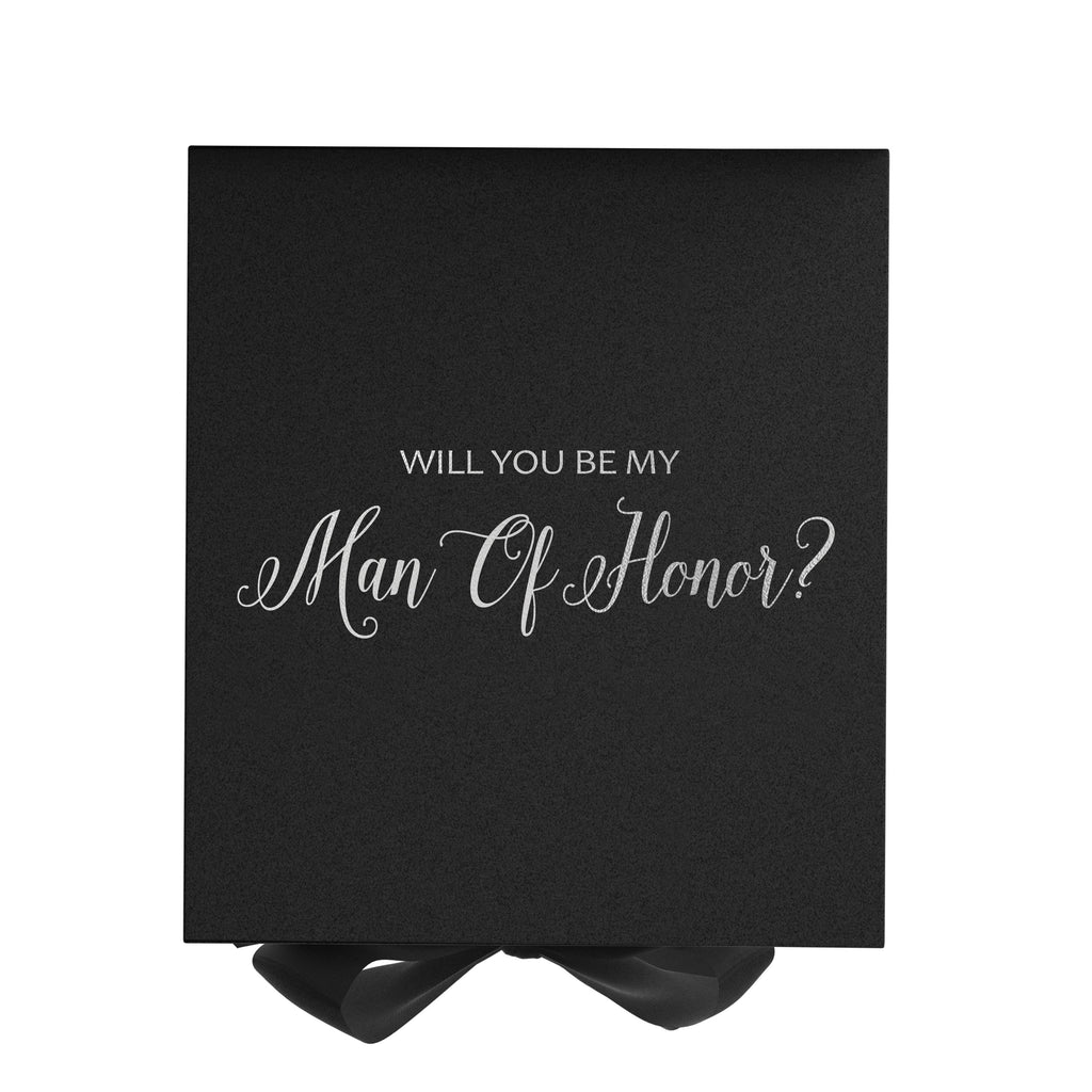 Will You Be My Man of Honor? Proposal Box black - No Border