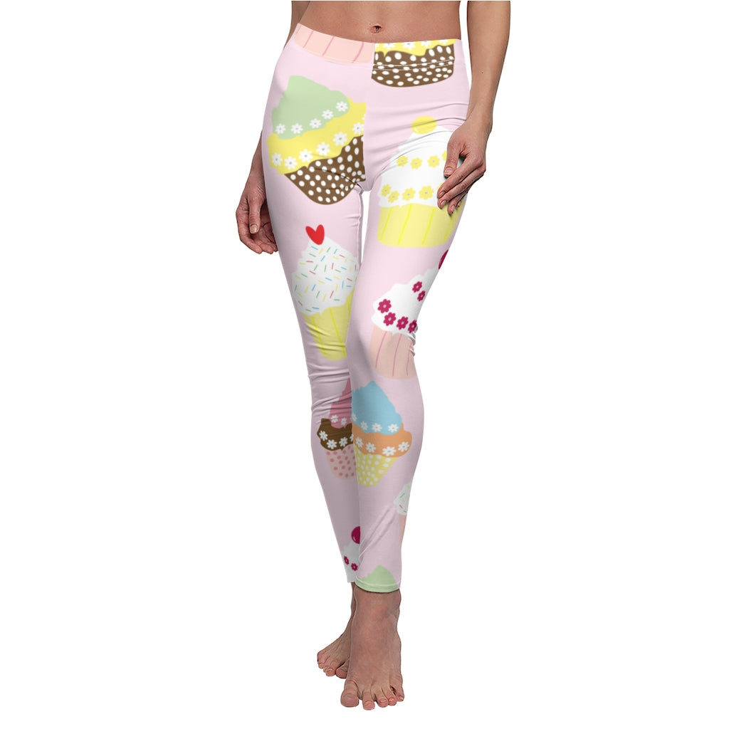 Cupcakes Print Casual Leggings - Blue