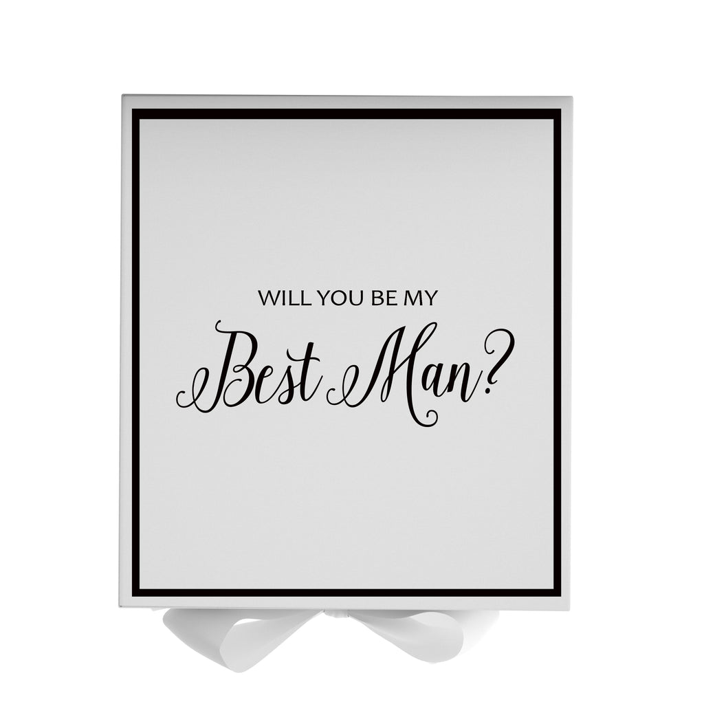 Will You Be My Best man? Proposal Box White -  Border