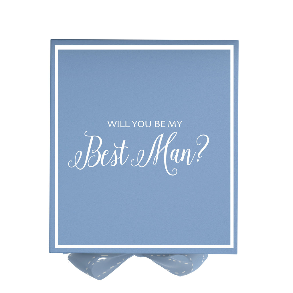 Will You Be My Best man? Proposal Box Light Blue -  Border