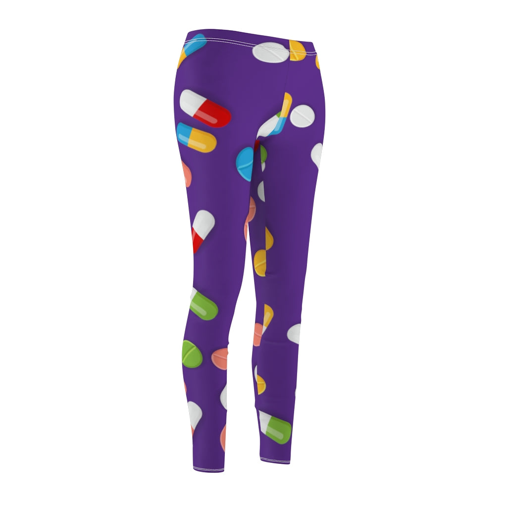 Pill Print Casual Leggings - Purple