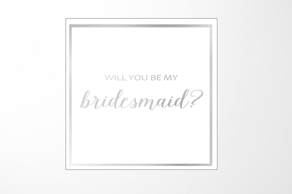 Will You Be My bridesmaid? Proposal Box White -  Border - No ribbon