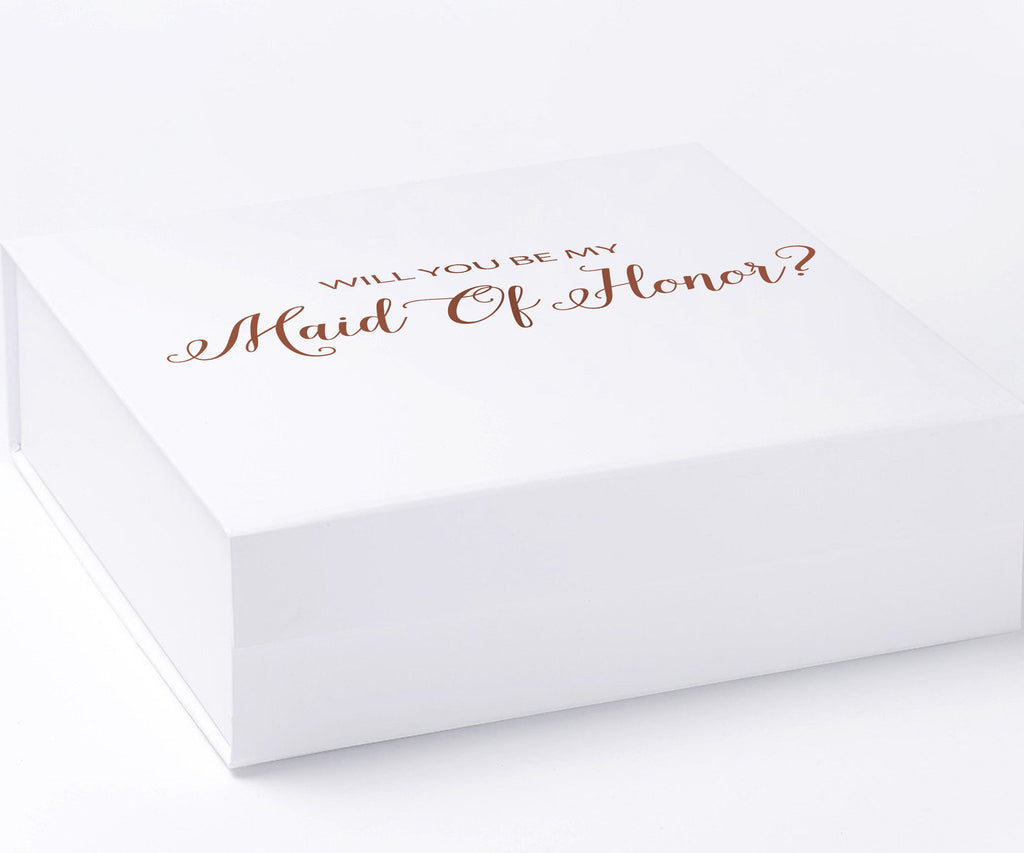 Will You Be My maid of honor? Proposal Box White - No Border - No ribbon