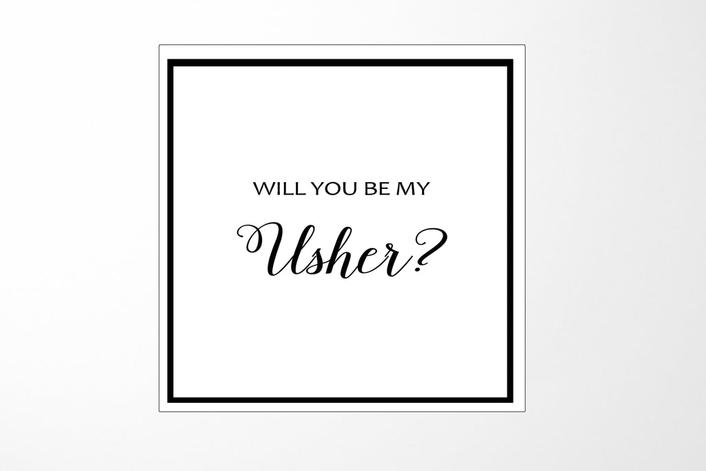 Will You Be My Usher? Proposal Box White -  Border - No ribbon