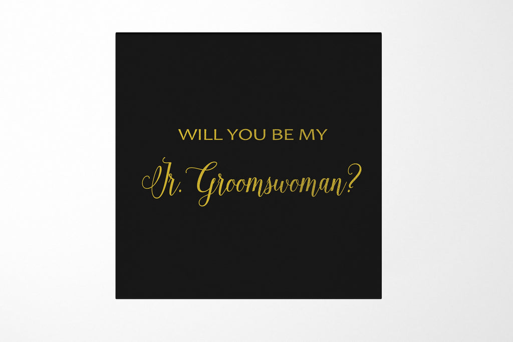 Will You Be My Jr Groomswoman? Proposal Box black - No Border - No ribbon