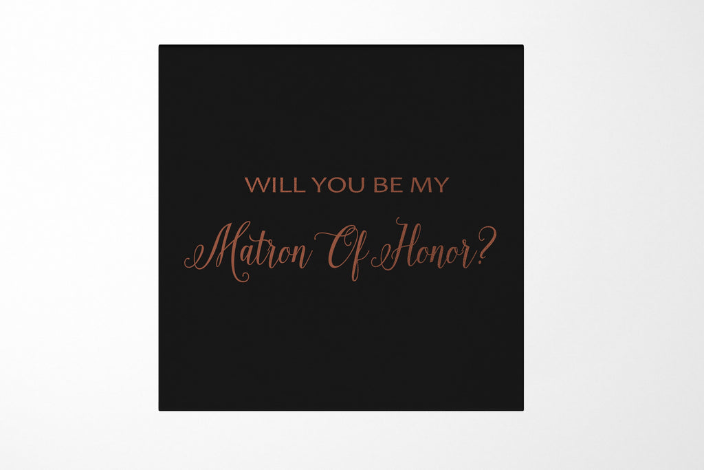 Will You Be My Matron of Honor? Proposal Box black - No Border - No ribbon