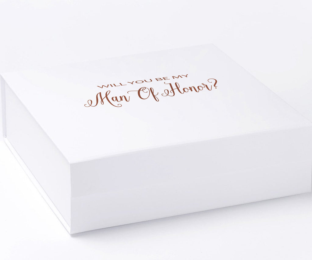Will You Be My Man of Honor? Proposal Box White - No Border - No ribbon