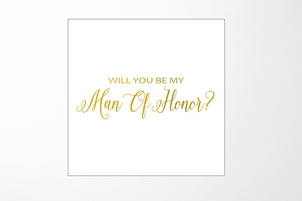 Will You Be My Man of Honor? Proposal Box White - No Border - No ribbon