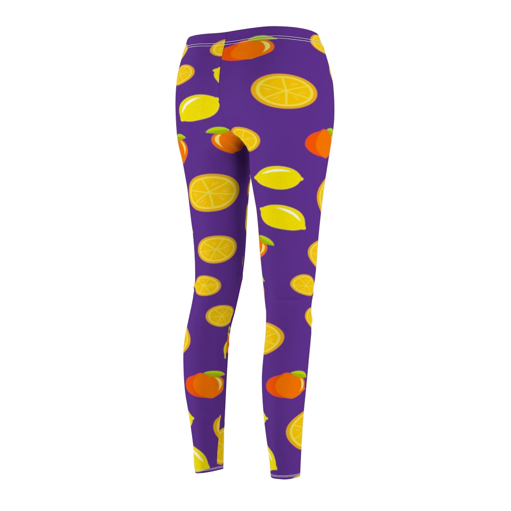 Lemon and Peach Leggings - Purple