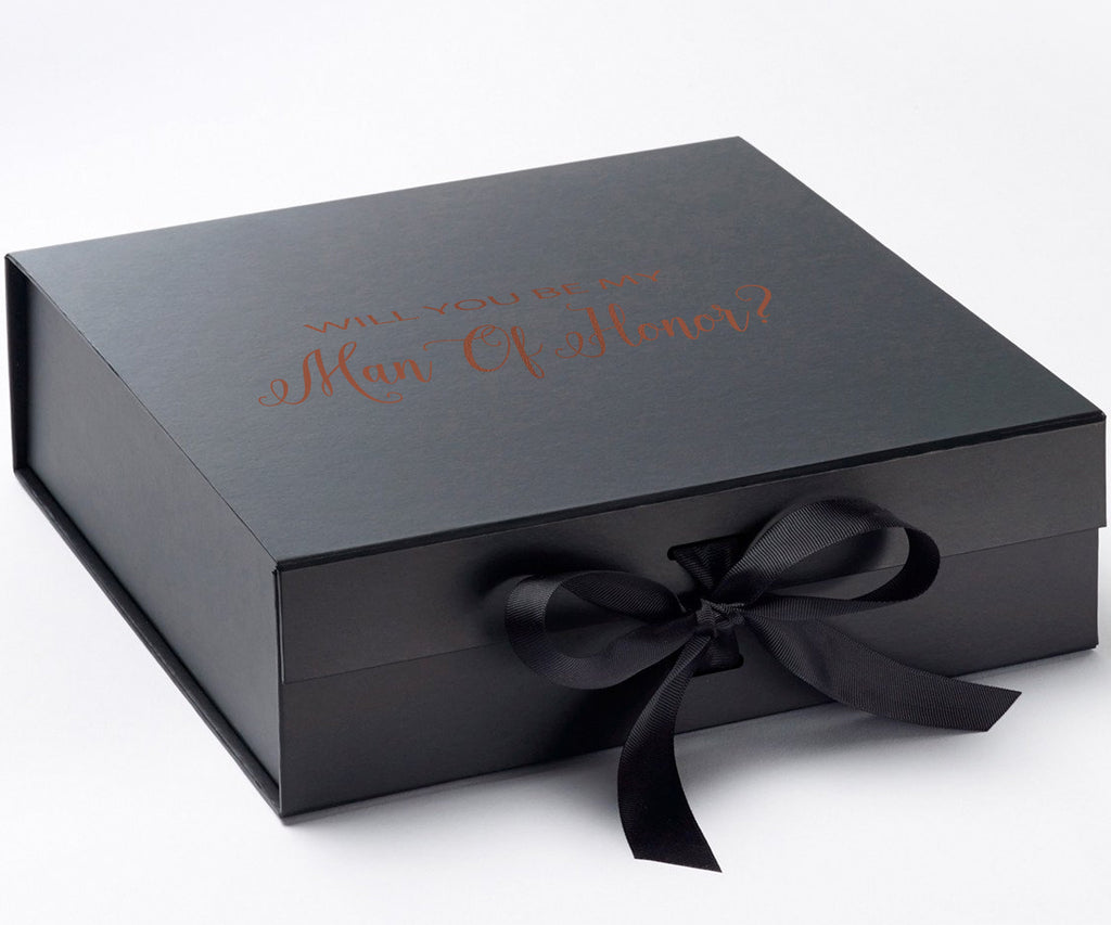 Will You Be My Man of Honor? Proposal Box black - No Border