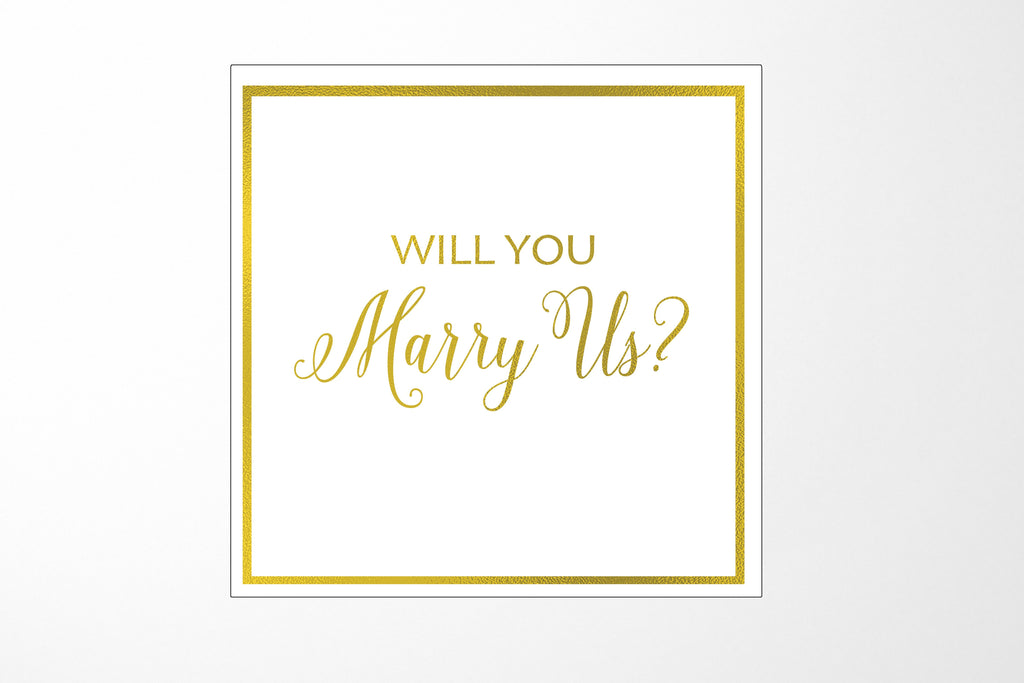 Will You Marry Us?? Proposal Box White -  Border - No ribbon