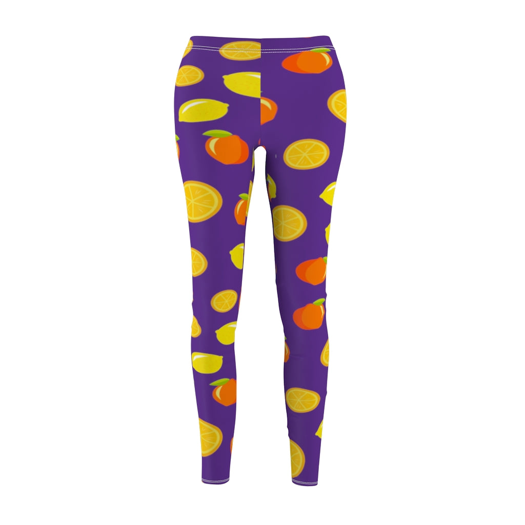 Lemon and Peach Leggings - Purple