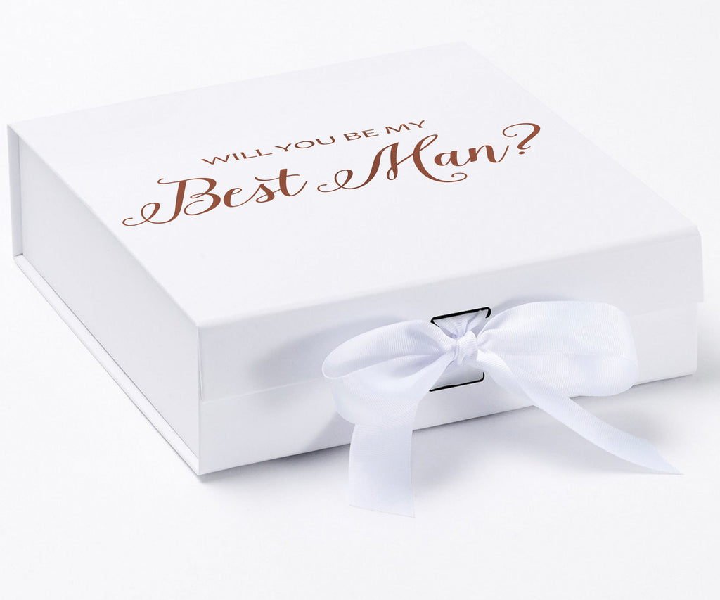 Will You Be My Best man? Proposal Box White - No Border