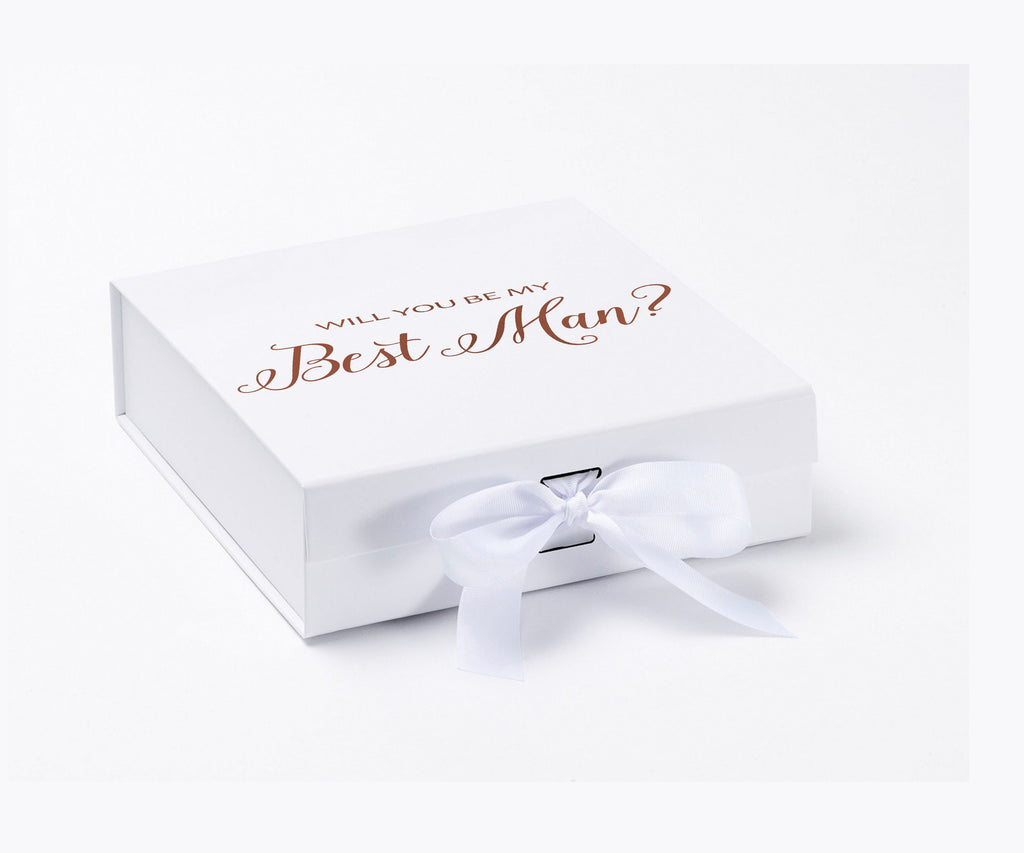 Will You Be My Best man? Proposal Box White - No Border