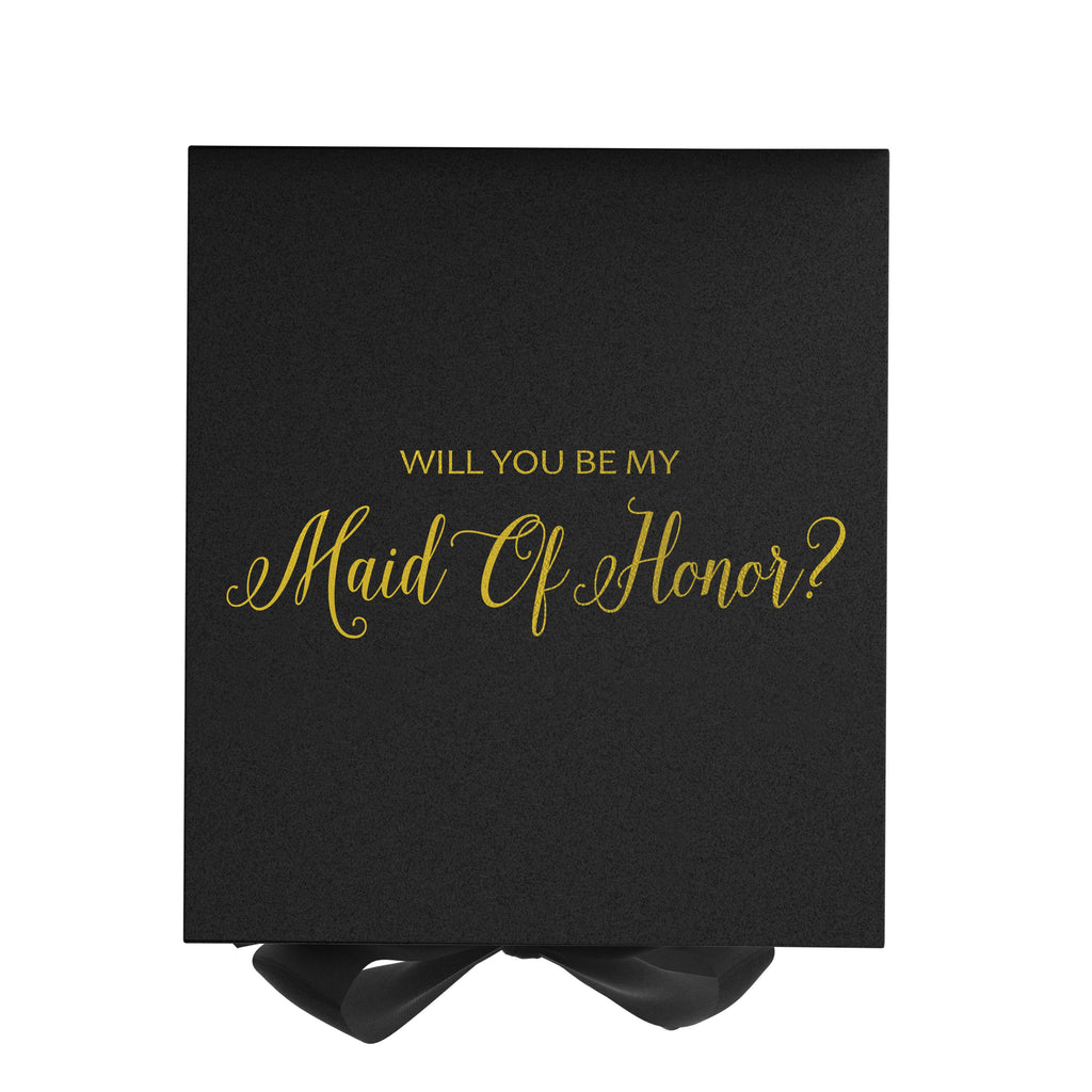 Will You Be My maid of honor? Proposal Box black - No Border