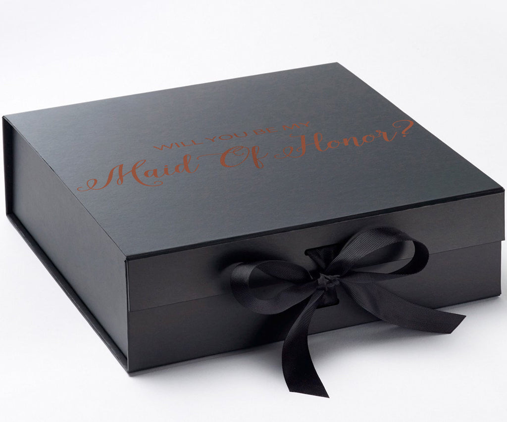Will You Be My maid of honor? Proposal Box black - No Border