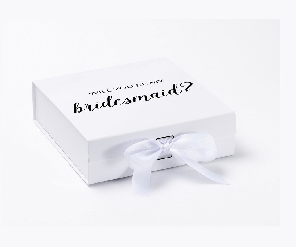 Will You Be My Bridesmaid White Box  - No Border