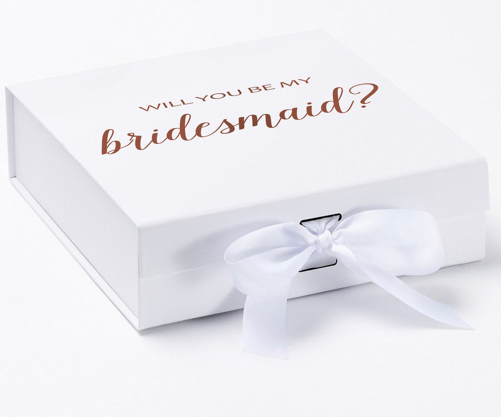 Will You Be My Bridesmaid White Box  - No Border