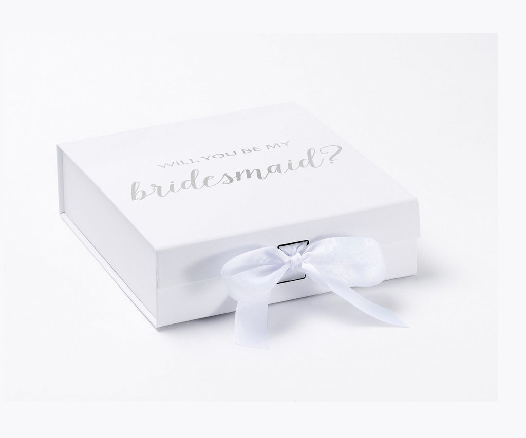 Will You Be My Bridesmaid White Box  - No Border