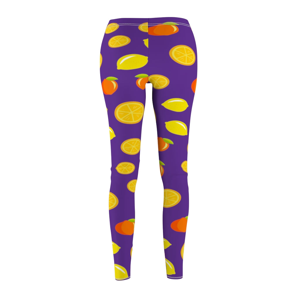 Lemon and Peach Leggings - Purple