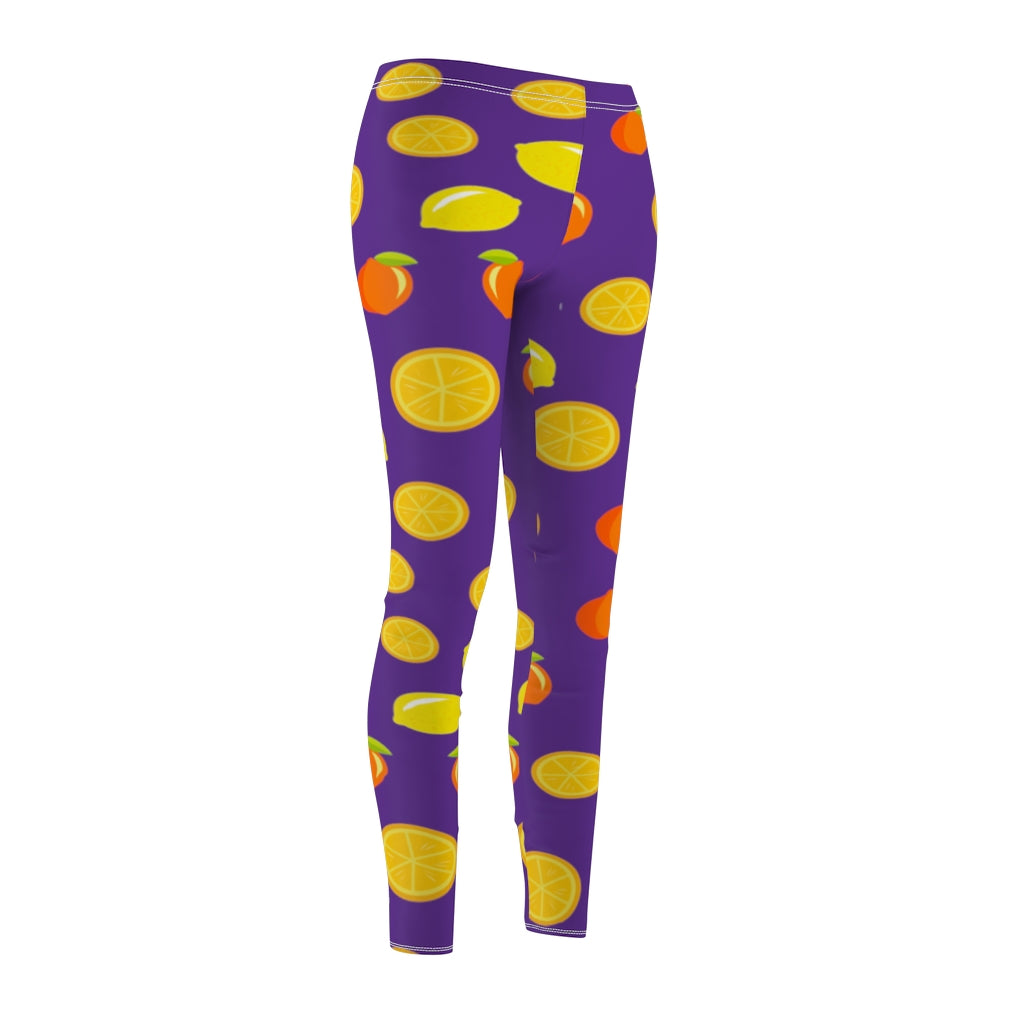 Lemon and Peach Leggings - Purple