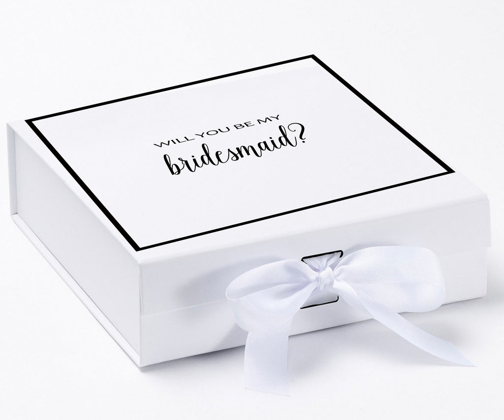 Will You Be My Bridesmaid White Box  - Border