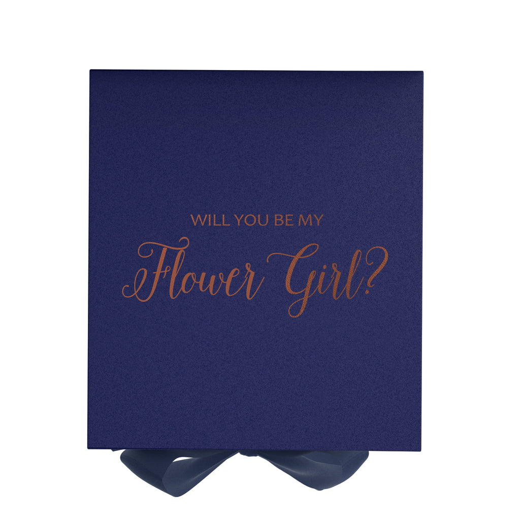 Will You Be My Flower Girl? Proposal Box Navy - No Border