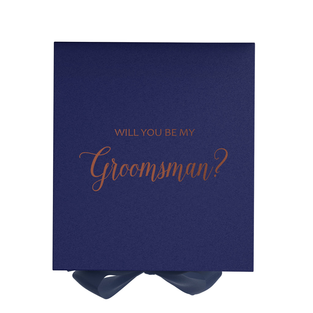 Will You Be My groomsman? Proposal Box Navy - No Border