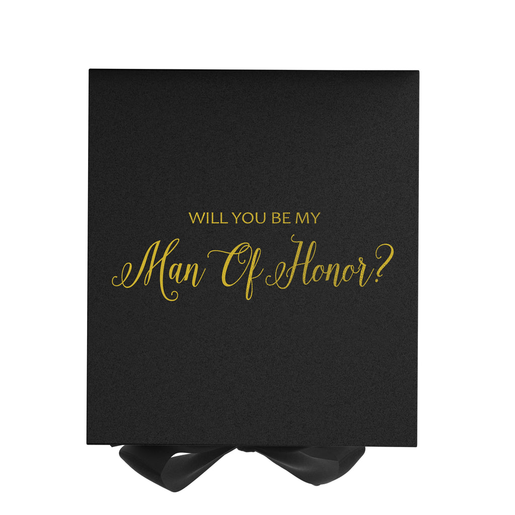 Will You Be My Man of Honor? Proposal Box black - No Border