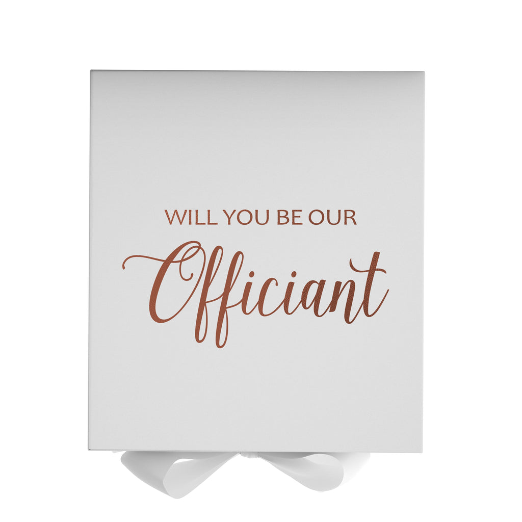 Will You Be our Officiant? Proposal Box White - No Border
