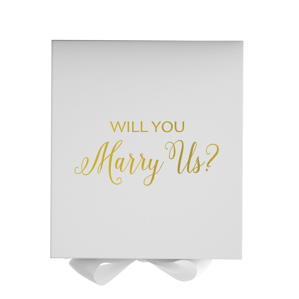 Will You Marry Us?? Proposal Box White - No Border