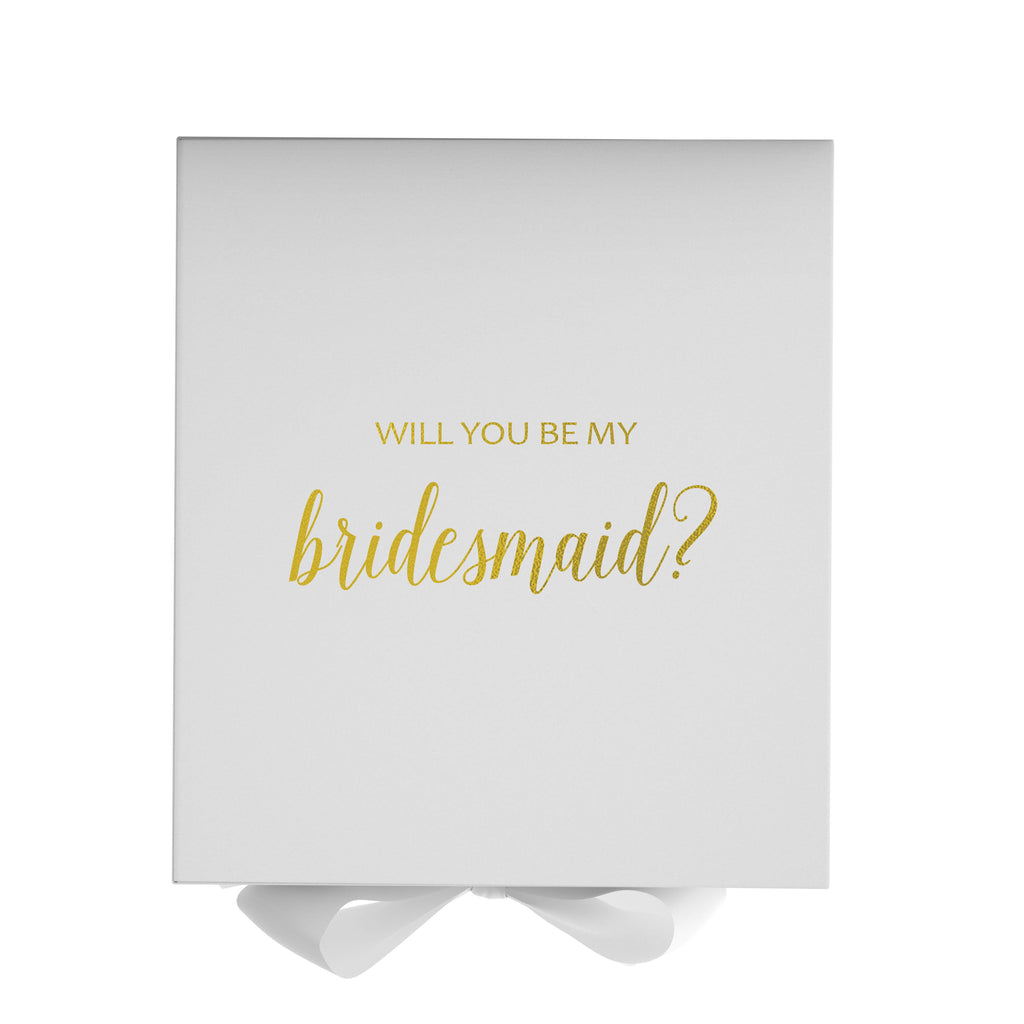 Will You Be My Bridesmaid White Box  - No Border