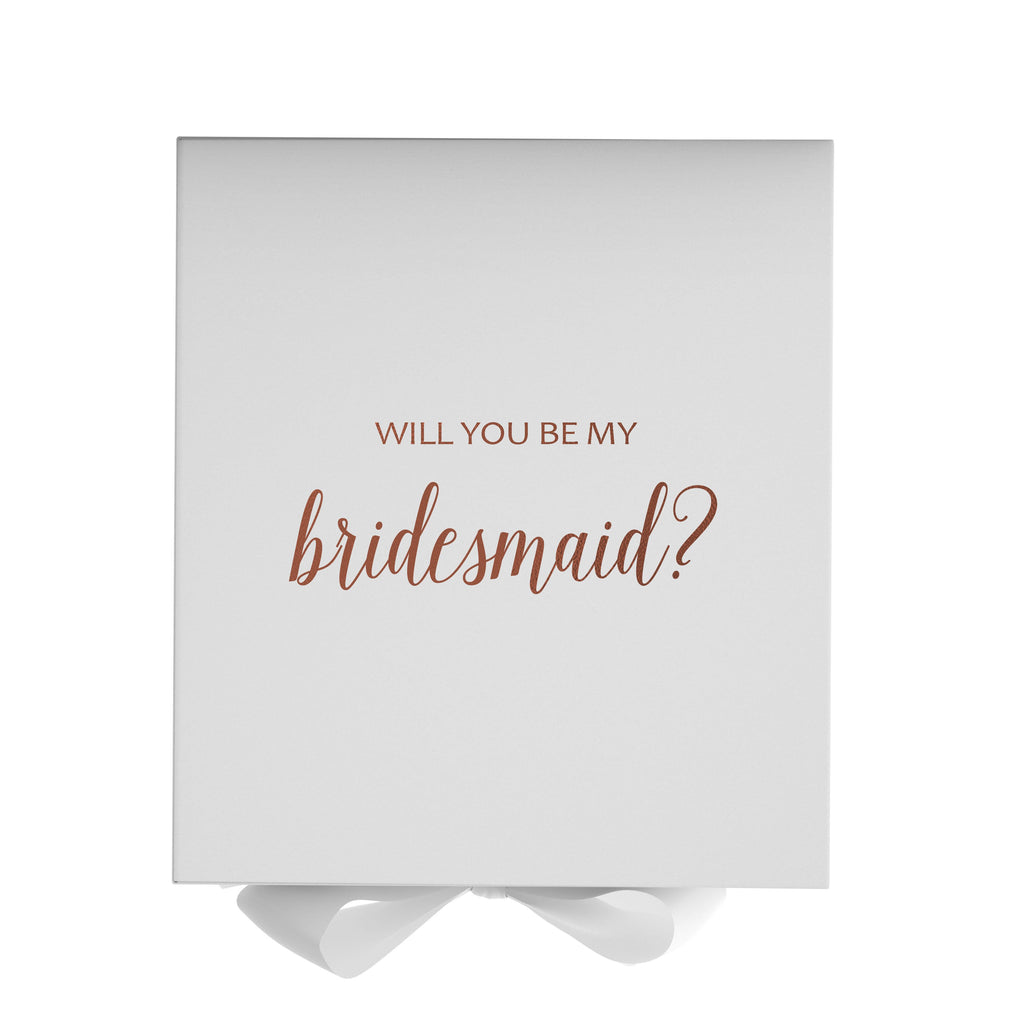 Will You Be My Bridesmaid White Box  - No Border