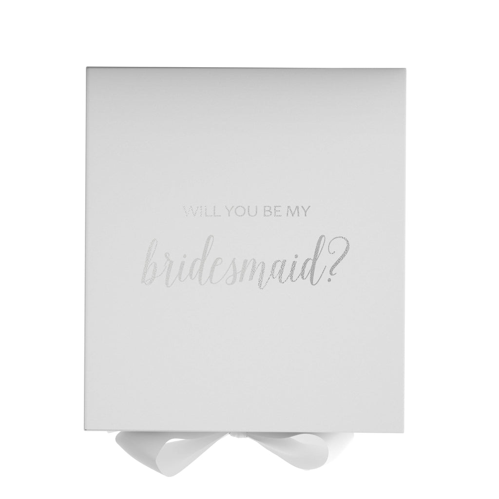 Will You Be My Bridesmaid White Box  - No Border