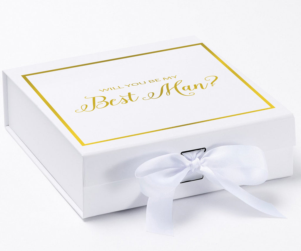Will You Be My Best man? Proposal Box White -  Border