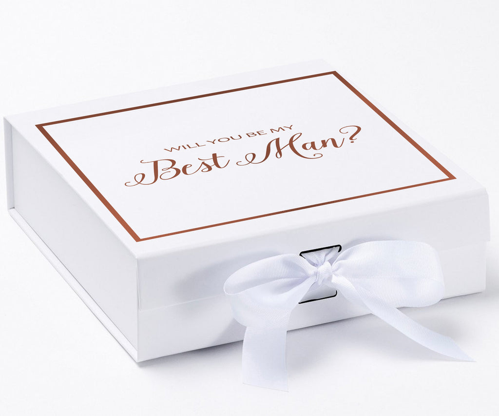 Will You Be My Best man? Proposal Box White -  Border