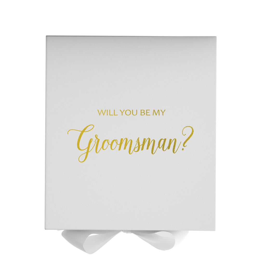Will You Be My groomsman? Proposal Box White - No Border