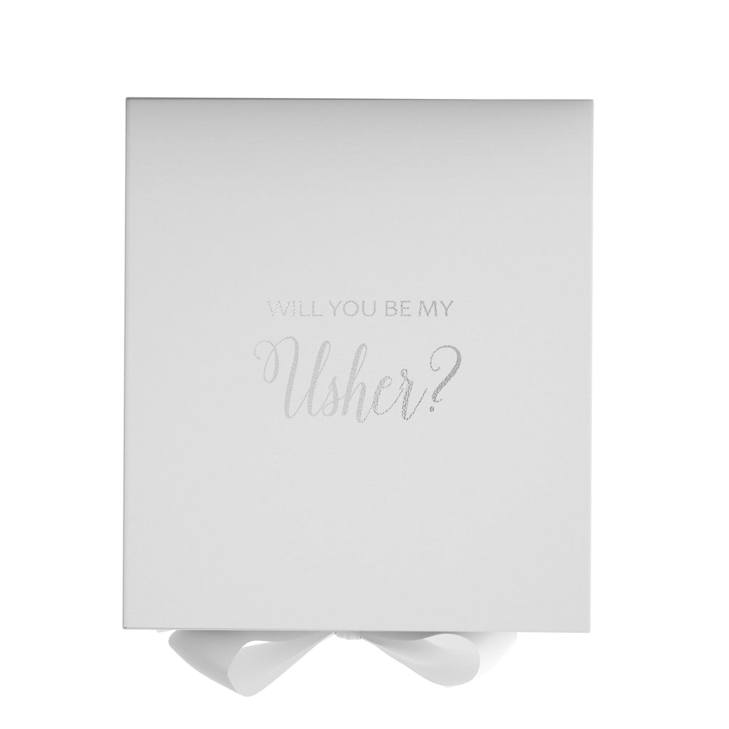 Will You Be My Usher? Proposal Box White - No Border