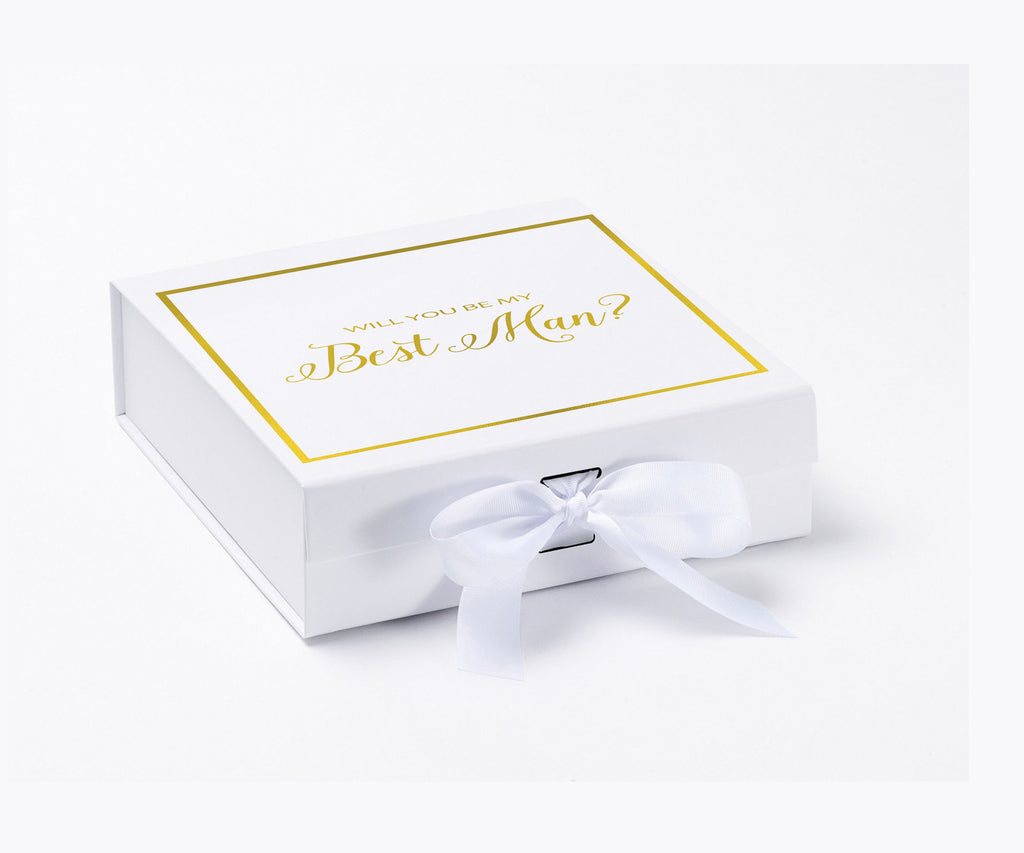 Will You Be My Best man? Proposal Box White -  Border